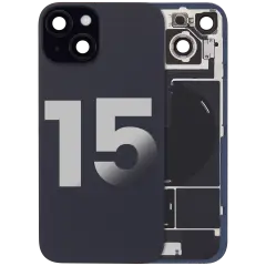 Back Glass w/ MagSafe Magnet & NFC & Flashlight Flex For iPhone 15 (Used OEM Pull: Grade C) (Black)