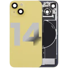 Back Glass w/ MagSafe Magnet & NFC & Flashlight Flex For iPhone 14 (Used OEM Pull: Grade C) (Yellow)