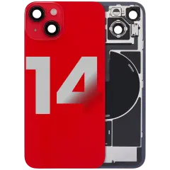 Back Glass w/ MagSafe Magnet & NFC & Flashlight Flex For iPhone 14 (Used OEM Pull: Grade C) (Red)