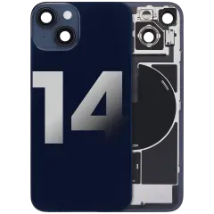 Back Glass w/ MagSafe Magnet & NFC & Flashlight Flex For iPhone 14 (Used OEM Pull: Grade C) (Midnight)