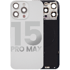 Back Glass w/ MagSafe Magnet & NFC & Flashlight Flex For iPhone 15 Pro Max (Used OEM Pull: Grade B) (White Titanium)