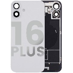 Back Glass w/ MagSafe Magnet & NFC & Flashlight Flex For iPhone 16 Plus (Used OEM Pull: Grade C) (White)