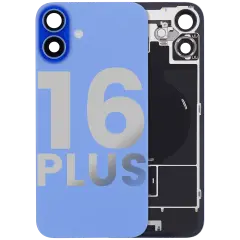Back Glass w/ MagSafe Magnet & NFC & Flashlight Flex For iPhone 16 Plus (Used OEM Pull: Grade C) (Ultramarine)