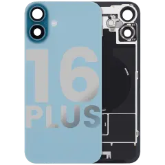 Back Glass w/ MagSafe Magnet & NFC & Flashlight Flex For iPhone 16 Plus (Used OEM Pull: Grade C) (Teal)