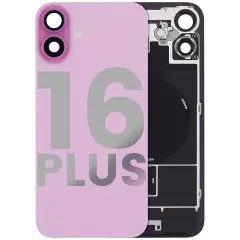 Back Glass w/ MagSafe Magnet & NFC & Flashlight Flex For iPhone 16 Plus (Used OEM Pull: Grade C) (Pink)