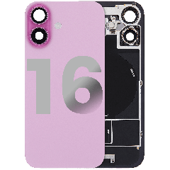 Back Glass w/ MagSafe Magnet & NFC & Flashlight Flex For iPhone 16 (Used OEM Pull: Grade C) (Pink)