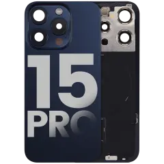 Back Glass w/ MagSafe Magnet & NFC & Flashlight Flex For iPhone 15 Pro (Used OEM Pull: Grade C) (Blue Titanium)