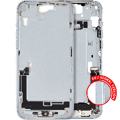 Mid-Frame Housing  W/ Charging Port Flex & Small Parts  For iPhone 15 Plus (EU / Global Version) (Used OEM Pull: Grade C) (Blue)