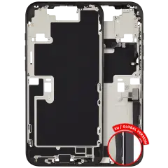 Mid-Frame Housing  W/ Charging Port Flex & Small Parts  For iPhone 16 Pro Max (EU / Global Version) (Used OEM Pull: Grade A) (Black Titanium)