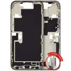 Mid-Frame Housing  W/ Charging Port Flex & Small Parts  For iPhone 16 Pro Max (EU / Global Version) (Used OEM Pull: Grade C) (Natural Titanium)