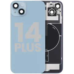 Back Glass w/ MagSafe Magnet & NFC & Flashlight Flex For iPhone 14 Plus (Used OEM Pull: Grade C) (Blue)