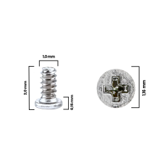 Screw For iPhone 12 mini (M1.0×1.16L×2.0D×0.15T) (30 Pack) (Service Pack)