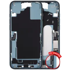 Mid-Frame Housing  W/ Charging Port Flex & Small Parts  For iPhone 16 Plus (US Version) (Used OEM Pull: Grade B) (Teal)