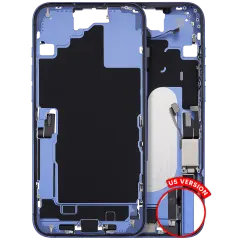 Mid-Frame Housing  W/ Charging Port Flex & Small Parts  For iPhone 16 Plus (US Version) (Used OEM Pull: Grade C) (Ultramarine)