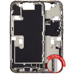 Mid-Frame Housing  W/ Charging Port Flex & Small Parts  For iPhone 16 Pro (EU / Global Version) (Used OEM Pull: Grade A) (Natural Titanium)