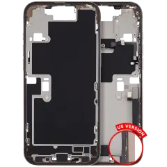 Mid-Frame Housing  W/ Charging Port Flex & Small Parts  For iPhone 16 Pro Max (US Version) (Used OEM Pull: Grade B) (Desert Titanium)