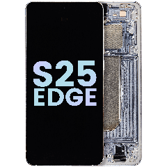 OLED Assembly With Frame Compatible For Samsung Galaxy S25 Edge (Service Pack) (Titanium Silver / Titanium Icyblue)