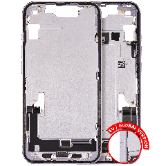 Mid-Frame Housing  W/ Charging Port Flex & Small Parts  For iPhone 14 (EU / Global Version) (Used OEM Pull: Grade B) (Purple)