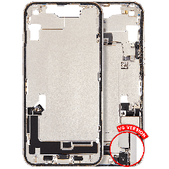 Mid-Frame Housing  W/ Charging Port Flex & Small Parts  For iPhone 14 (US Version) (Used OEM Pull: Grade A) (Starlight)
