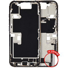 Mid-Frame Housing  W/ Charging Port Flex & Small Parts  For iPhone 16 Pro (US Version) (Used OEM Pull: Grade A) (Natural Titanium)