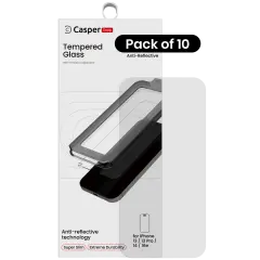 Casper Snap Tempered Glass Compatible For iPhone 13 / 13 Pro / 14 / 16e (10 Pack) (AR Clear)