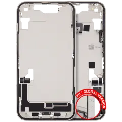 Mid-Frame Housing  W/ Charging Port Flex & Small Parts  For iPhone 14 (EU / Global Version) (Used OEM Pull: Grade B) (Starlight)