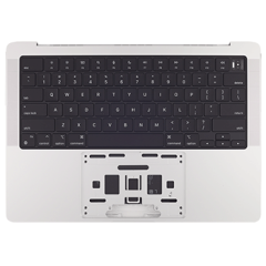 Top Case with Battery and Keyboard For MacBook Pro 14" A2442 (2021) (ISO Arabic) (Genuine OEM) (Silver)