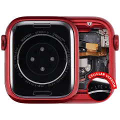 Housing Assembly Compatible For Watch Series 8 (41MM) (Used OEM Pull: Grade A) (Cellular Version) (Aluminum / Red)