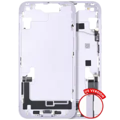 Mid-Frame Housing  W/ Charging Port Flex & Small Parts  For iPhone 14 (US Version) (Used OEM Pull: Grade A) (Purple)