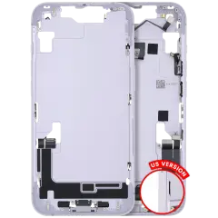 Mid-Frame Housing  W/ Charging Port Flex & Small Parts  For iPhone 14 (US Version) (Used OEM Pull: Grade B) (Purple)
