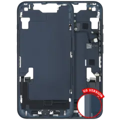 Mid-Frame Housing  W/ Charging Port Flex & Small Parts  For iPhone 14 (US Version) (Used OEM Pull: Grade C) (Midnight)