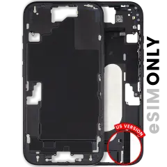 Mid-Frame Housing  W/ Small Parts For iPhone 16 (US Version) (Used OEM Pull: Grade B) (Black)