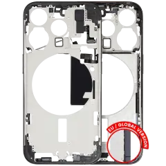 Mid-Frame Housing  W/ Small Parts For iPhone 15 Pro (EU / Global Version) (Used OEM Pull: Grade B) (Black Titanium)