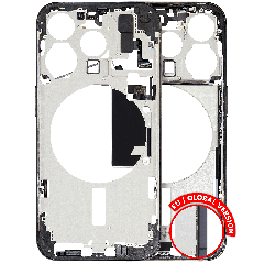 Mid-Frame Housing  W/ Small Parts For iPhone 15 Pro (EU / Global Version) (Used OEM Pull: Grade A) (Black Titanium)