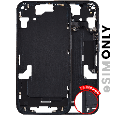 Mid-Frame Housing  W/ Small Parts For iPhone 15 (US Version) (Used OEM Pull: Grade A) (Black)