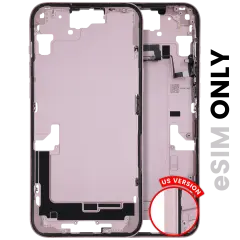 Mid-Frame Housing  W/ Small Parts For iPhone 15 Plus (US Version) (Used OEM Pull: Grade B) (Pink)