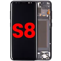 OLED Assembly With Frame For Samsung Galaxy S8 (Aftermarket Plus) (Midnight Black)