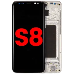 OLED Assembly With Frame For Samsung Galaxy S8 (Aftermarket Plus) (Arctic Silver)