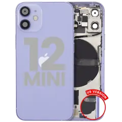 Back Housing W/ Small Parts For iPhone 12 Mini (US Version) (Used OEM Pull: Grade B) (Purple)
