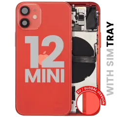 Back Housing W/ Small Parts For iPhone 12 Mini (EU / Global Version) (Used OEM Pull: Grade C) (Red)