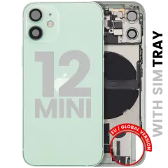 Back Housing W/ Charging Port Flex & Small Parts  For iPhone 12 Mini (EU / Global Version) (Used OEM Pull: Grade B) (Green)