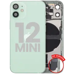 Back Housing W/ Charging Port Flex & Small Parts  For iPhone 12 Mini (US Version) (Used OEM Pull: Grade B) (Green)
