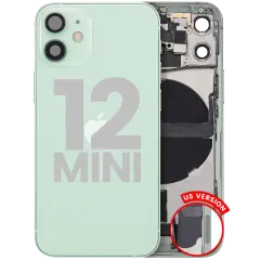 Back Housing W/ Charging Port Flex & Small Parts  For iPhone 12 Mini (US Version) (Used OEM Pull: Grade C) (Green)