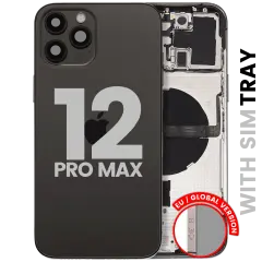 Back Housing W/ Small Parts For iPhone 12 Pro Max (EU / Global Version) (Used OEM Pull: Grade A) (Graphite)