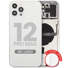 Back Housing W/ Small Parts For iPhone 12 Pro Max (EU / Global Version) (Aftermarket Plus) (Silver)