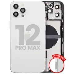 Back Housing W/ Small Parts For iPhone 12 Pro Max (US Version) (Used OEM Pull: Grade B) (Silver)