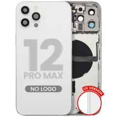 Back Housing W/ Small Parts For iPhone 12 Pro Max (US Version) (Aftermarket Plus) (Silver)