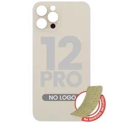Back Glass With 3M Adhesive For iPhone 12 Pro (No Logo / Large Camera Hole) (Gold)