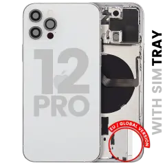 Back Housing W/ Small Parts For iPhone 12 Pro (EU / Global Version) (Used OEM Pull: Grade C) (Silver)