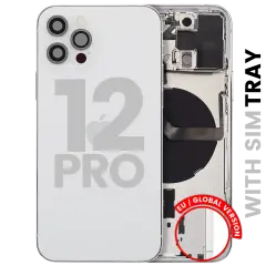 Back Housing W/ Small Parts For iPhone 12 Pro (EU / Global Version) (Used OEM Pull: Grade B) (Silver)